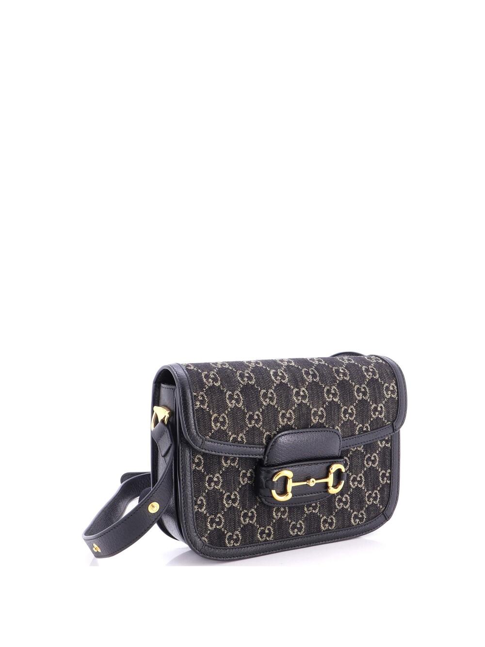 Gucci Horsebit Shoulder Bag Gg Denim #324881G22B - Picture 2 of 7